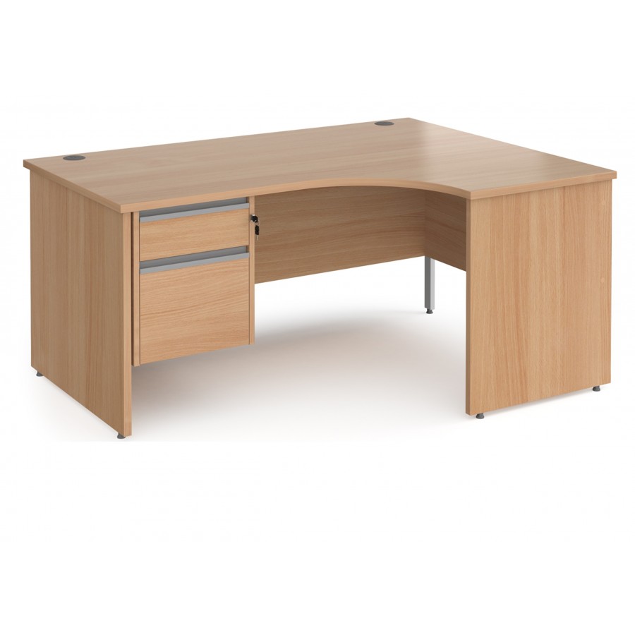 Harlow Panel End Ergonomic Desk with Two Drawer Pedestal